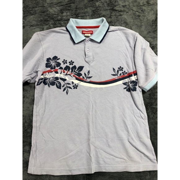 UNIONBAY Other - Unionbay‎ Polo Shirt Kids Medium Purple Floral Hibiscus Short Sleeve Cotton
